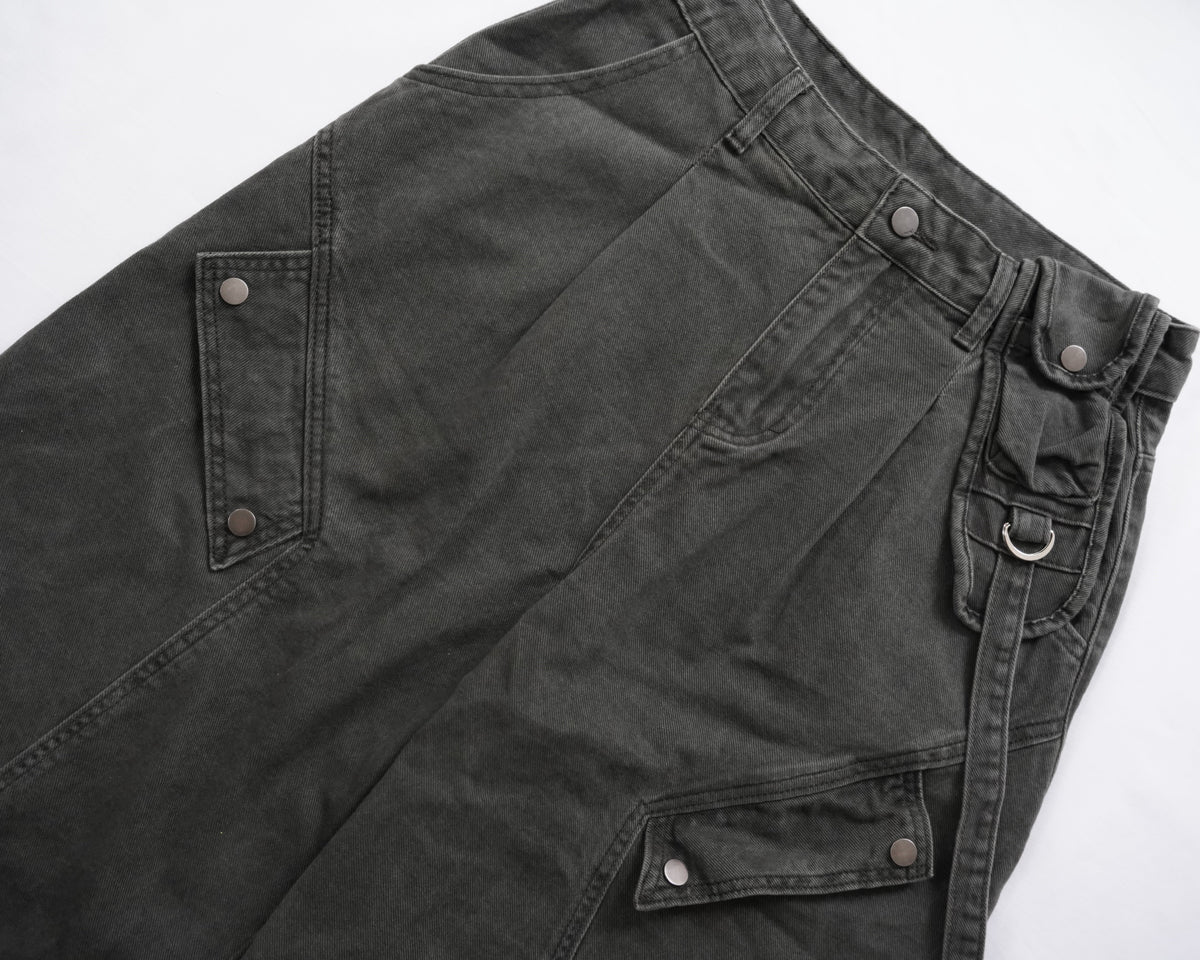 Multi Pocket Wide Cargo Pants